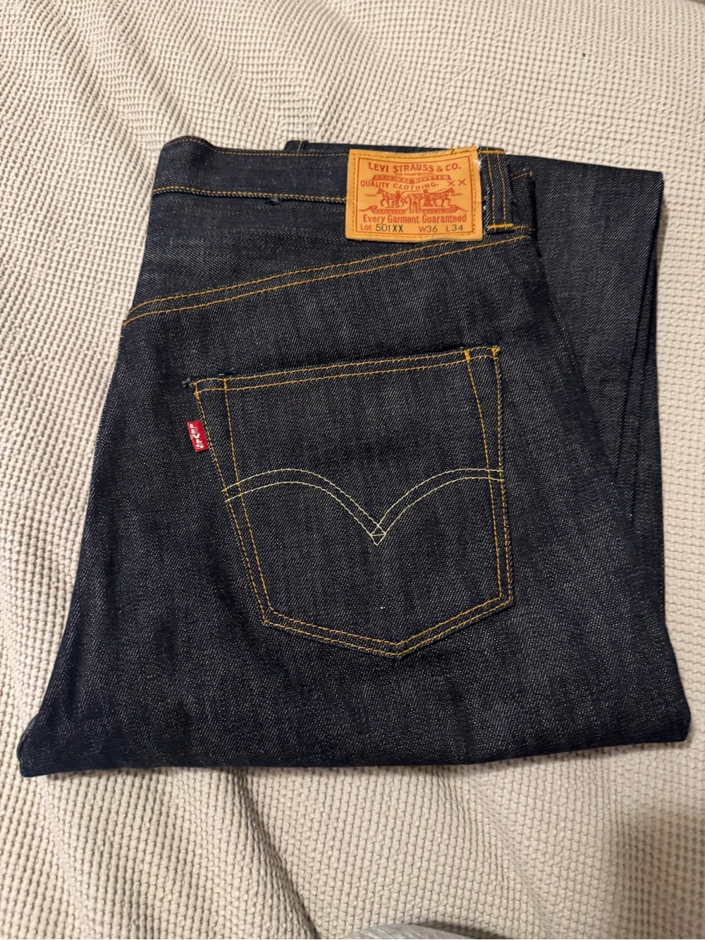 Levi’s Vintage Clothing (LVC) 1947 501XX Selvedge Jeans — Made in USA — 36x34